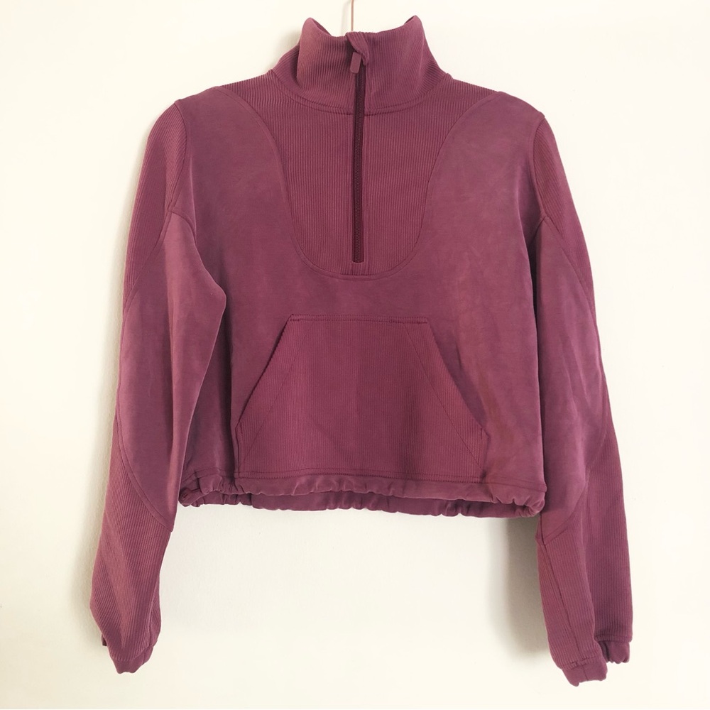 Lululemon Brushed Softstreme Ribbed Half Zip Deep Luxe 2 - Picture 7 of 12
